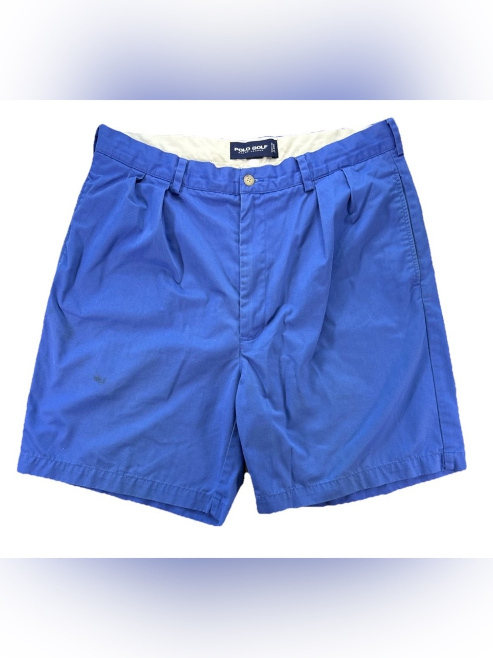 Vintage Polo Golf Ralph Lauren Shorts Men's 36 Blue Chino Preppy Crest Sport